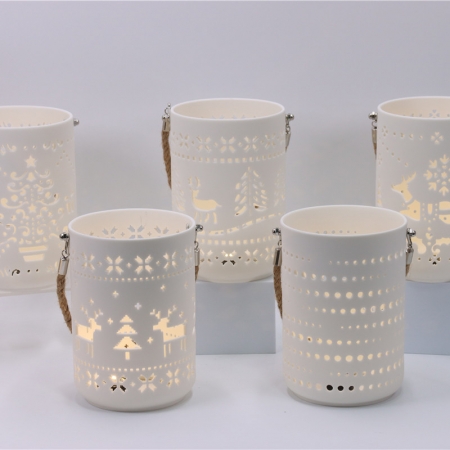 CERAMIC CHRISTMAS LIGHT WITH LED LIGHT